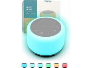 0749655513915 - Qiedie - White Noise Machine White Noise Baby Noise Machine mit 7-Farben-Nachtlicht 24 Töne Angstlinderung Baby-Einschlafhilfe Geräte mit weißem