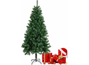 0749767276401 - Senderpick - 6ft Pre-Lit künstlichen beflockten Weihnachtsbaum 800 Zweigspitzen und Metallbasis - 8 Beleuchtungsmodi PVC-Material - Perfect Holiday