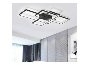 0751717717926 - Ganeed - led Deckenleuchte50W Moderne Deckenleuchten3-Squares Aluminium Acryl Schwarz Kronleuchter Moderne Einfache Unterputz Deckenlampe für