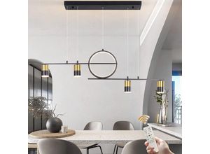 0751717719524 - Ganeed - Pendelleuchte Esstisch Wohnzimmerlampe Dimmbarer Pendelleuchte mit Fernbedienung Schwarz Hängeleuchte Linear Design Hängelampe Ideal für