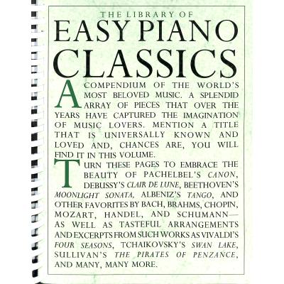 0752187801511 - The Library of Easy Piano Classics 0752187801511 - The Library of Easy Piano Classics