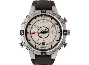 0753048392964 - Quarzuhr TIMEX TIDE TEMP COMPASS Armbanduhren braun (dunkelbraun) Herren Armbanduhr Herrenuhr Datum Leuchtzeiger Mineralglas analog