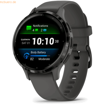 0753759314774 - GARMIN VENU® 3s Smartwatch faserverstärktes Polymer Silikon 18 mm Kieselgrau Schiefergrau