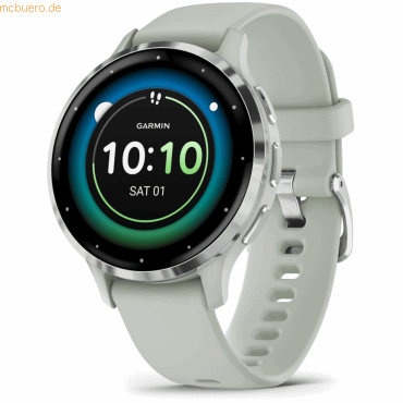 0753759314781 - GARMIN VENU® 3s Smartwatch faserverstärktes Polymer Silikon 18 mm Salbeigrau Silber