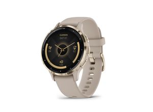 0753759314798 - GARMIN VENU® 3s Smartwatch faserverstärktes Polymer Silikon 18 mm French Gray Softgold