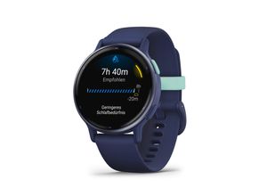 0753759324926 - GARMIN VIVOACTIVE® 5 MUSIC Smartwatch faserverstärktes Polymer Silikon 20mm Kapitänsblau Blau Metallic