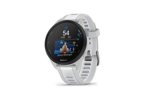 0753759326609 - Smartwatch GARMIN Forerunner 165 Smartwatches grau (dunstgrau steinweiß) Fitness-Tracker smarte Laufuhr Coach Tracknavigation Wettkampfkalender