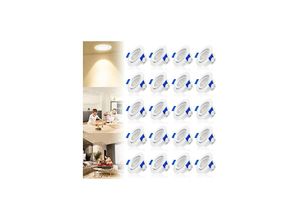 0754080630489 - LED Einbaustrahler 5W LED Deckenspot Warmweiß Einbauleuchten 20pcs Set LED Deckenstrahler IP21 ABS Kunstdoff + Acrylgläser Spotlight für Bad Küche