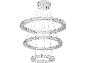 0754080630564 - 72W led Kronleuchter Kreative Hängelampe Deckenleuchte Pendelleuchte für Wohnzimmer Flur Schlafzimmer Drei Ringe (φ 20cm+40cm+60cm) - 72W Kaltweiß