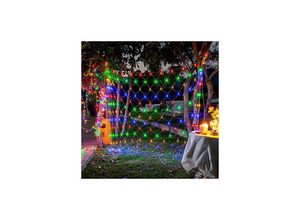 0754080631585 - Led Lichternetz 6x4m 480LEDs Lichterkettennetz rgb Lichtervorhang mit 8 Modi Stecker Lichterkette Dunkelgrüne Lichtlinie Weihnachtsbeleuchtung