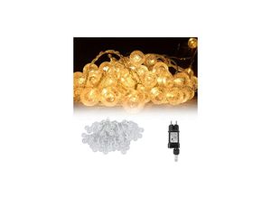 0754080631684 - Lichterkette 10m 80er led Kugel Lichterketten für Innen - Außen Warmweiß mit Stecker 8 Modi IP44 5m Stromkabel Glühbirnelichterkette ideal für