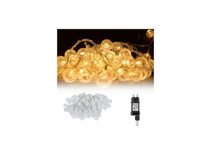 0754080631721 - Naizy - Lichterkette 30m 240er led Kugel Lichterketten für Innen - Außen Warmweiß mit Stecker 8 Modi IP44 5m Stromkabel Glühbirnelichterkette ideal