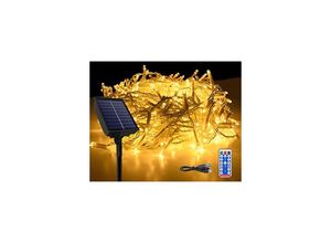 0754080631837 - Solar Lichterkette Aussen Solar Eisregen Lichterketten Außen 5m 200LEDs Weihnachtsbeleuchtung Warmweiß Lichtervorhang mit 8 Leuchtmodi