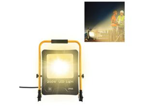 0754080643946 - LED Baustrahler Baulampe Flutlicht Arbeitsleuchte Fluter Floodlight inkl Standgestell und Netzkabel für Innen-und Außenbereich WerkstattGarten