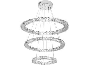 0754080644479 - Led Kronleuchter Moderne Kristall Deckenlampe Hängelampe Pendelleuchte Hängeleuchte für Wohnzimmer Esszimmer Schlafzimmer Drei Ringe (72W Kaltweiß)