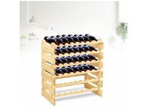 0754080649481 - Yardin - Weinregal Flaschenregal Weinregal Holz Weinregale Stapelbar 6 Ebenen Getränkeregal Für 48 Flaschen Wein h x b x l 83x 28x 815cm