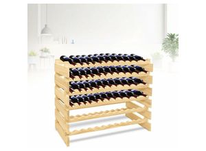 0754080649498 - Yardin - Weinregal Flaschenregal Weinregal Holz Weinregale Stapelbar 6 Ebenen Getränkeregal Für 72 Flaschen Wein h x b x l 118x 28x 87cm