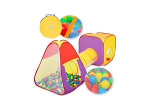 0754235603849 - KIDUKU® Spielzelt + Tunnel + 200 Bälle + Tasche Kinderzelt Bällebad Pop Up Babyzelt