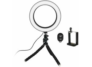 0754495651574 - Northix - Selfie Lampe Ringlicht (20 cm) mit formbarem Stativ