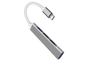 0754495674795 - Northix - USB-C-Hub mit 4 Anschlüssen – Silber