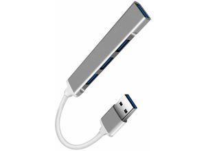 0754495674801 - Northix - usb 30-Hub mit 4 Anschlüssen – Silber