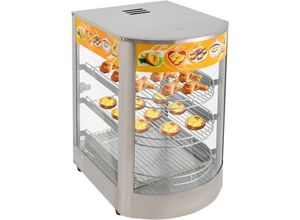 0756804795023 - Gojoy - Wärmeschrank Speisenwärmer mit Beleuchtung 3-Etagen Warmhaltevitrine Edelstahl Aufsatzvitrine Heiße Theke 30-85°C für Bäckereien Cafés