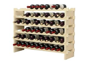 0757837436259 - Soges - Weinregal Stapelbares Weinregal 6-Tier Weinlagerung für 60 Flaschen Weinständer Flaschenständer Weinlagerschrank aus Holz - 60 Flaschen