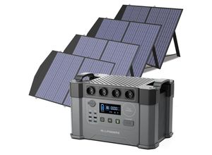 0758287344583 - Tragbares Powerstation 1500Wh 2400W akku mppt Solargenerator Mobiler Stromspeicher 30A Wohnmobilstecker mit 4Pcs 100W Faltbares Solarpanel für