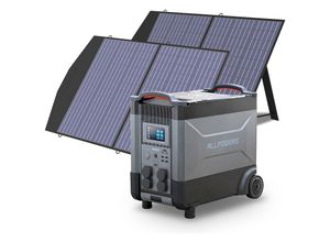 0758287344972 - Home Battery Power Station LiFePO4 3600Wh-21600Wh Voice Control With 2Pcs 100W Solar Panel For Home Backup Outdoor ALLPOWERS R4000