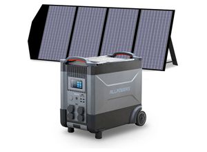 0758287345047 - Allpowers - Home Battery Power Station LiFePO4 3600Wh Voice Control With 140W Solar Panel For Home Backup Outdoor R4000