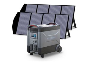 0758287345054 - Allpowers - Home Battery Power Station LiFePO4 3600Wh Voice Control With 2Pcs 140W Solar Panel For Home Backup Outdoor R4000