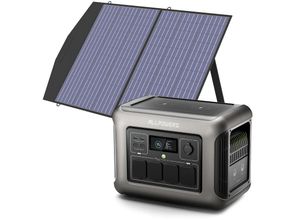 0758287346167 - Allpowers - R1500 Tragbare Powerstation mit 100W Solarpanel 1152Wh LiFePO4 Batterie mit 1800W ac Ausgang Solargenerator 43dB Leise Betrieb Mobile