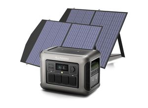 0758287346174 - Allpowers - R1500 Tragbare Powerstation mit 2Pcs 100W Solarpanel 1152Wh LiFePO4 Batterie mit 1800W ac Ausgang Solargenerator 43dB Leise Betrieb