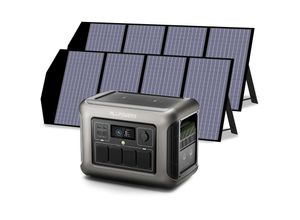 0758287346259 - Allpowers - R1500 Tragbare Powerstation mit 2Pcs 140W Solarpanel 1152Wh LiFePO4 Batterie mit 1800W ac Ausgang Solargenerator 43dB Leise Betrieb