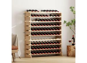 0758355367445 - soges Flaschenregal Weinregal Stapelbares Weinregale 10-Tier Weinlagerung für 100 Flaschen Weinständer Flaschenständer Weinlagerschrank aus Holz 110