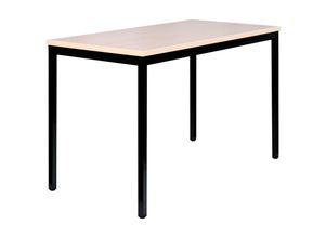 0759119993139 - Lüllmann ® - Schreibtisch Profi Besprechungstisch Büromöbel Verkaufstisch Computertisch 120 x 60 cm ral 9005 Schwarz Ahorn Dekor 331022 - beige