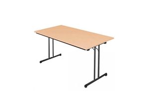 0759119994310 - Lüllmann ® - Klapptisch Besprechungstisch Kantinentisch Verkaufstisch Schreibtisch 120 x 80 cm ral 9005 schwarz Buche-Dekor 350491 - braun