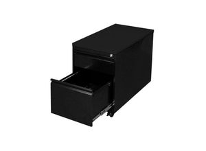 0759119997861 - Lüllmann - Stahl Büro Rollcontainer Bürocontainer mit Hängeregistratur Maße 61x46x79cm ral 9005 Schwarz 505311 - schwarz