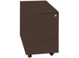 0759119997939 - Lüllmann - Stahl Büro Rollcontainer Bürocontainer Stahl-Abdeckplatte & 3 Schubladen Maße 55 x 40 x 59 cm ral 9005 Schwarz 505921 - schwarz