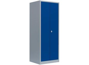 0759119998547 - Wäscheschrank Kleiderschrank Stahl Lagerschrank Aktenschrank PutzSpind Werkzeugschrank 515711 Lichtgrau Blau - blau