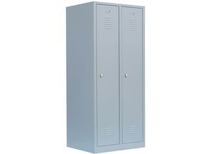 0759119998752 - Lüllmann - Steelboxx Spind Garderobenschrank Stahlschrank Metallschrank Kleiderspind 180 x 80 x 50cm Lichtgrau 2 Abteile 515120 Abteilbreite ca 400