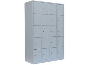 0759119999476 - Lüllmann - Schließfachschrank Wertfachschrank Fächerschrank Spind Umkleideschrank 20 Fächer-Spint Lichtgrau 520540 - grau