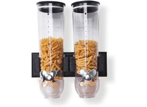 0759224101764 - Müslispender Wandmontage Cerealienspender Doppelt Trockene Lebensmittel Spender Küchenspender für Müsli Cornflakes Süßigkeiten