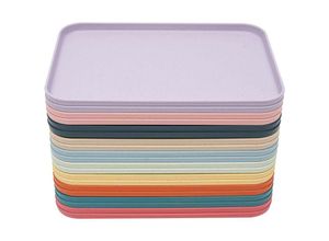 0759224101856 - Gojoy - 20 Stücke Serviertablett 10 Farben Frühstückstablett Tablett aus Kunststoff 31×22cm Servierplatten Rechteckig Fast Food-Tablett für Küche