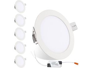 0759426229969 - 18W led Einbaustrahler Rund Ultra Flach Panel Leuchte Einbauleuchten mit Trafo Panellampe 3 in 1 Farbwechsel 3000-6500K Deckenleuchte Einbauleuchte