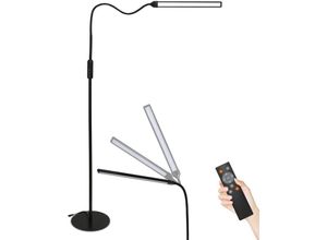 0759426633766 - 12W Stehlampe mit Fernbedienung und Flexibler Schwanenhals led Dimmbar Augenschonende Stehleuchte Leselampe 3 Farbtemperaturen 4 Helligkeitsstufen