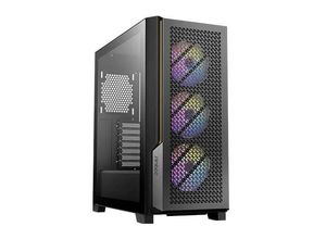 0761345801072 - P20C ARGB Midi-Tower PC-Gehäuse Schwarz Seitenfenster Staubfilter 3 Vorinstallierte LED Lüfter