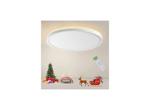 0761426186722 - 24W led Deckenlampe Weiß Dimmbar Deckenleuchte mit Fernbedienung 2400lm Ø30cm Rund led Lampe Hintergrundbeleuchtung für Kinderzimmer Schlafzimmer