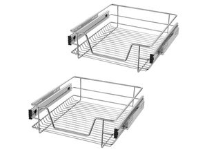 0762418225511 - 2X Küchenschublade 50cm Küchenschrank Schrankauszug Schlafzimmerschränke Belastbar Korbauszug Haushalt Küchenregal- 2 Stück50cm - Aufun