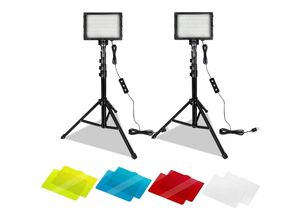 0762418226105 - Videoleuchte led Dimmable Kamera Licht mit usb Kabel 5600K Videolampe Panel mit Verstellbarem Stativ für Videofotografie - Aufun